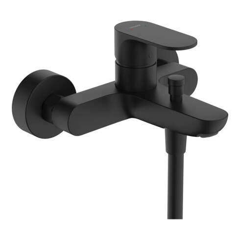 hansgrohe Mitigeur monocommande baignoire Rebris S AP, 2 sorties, bec 173 mm, noir mat