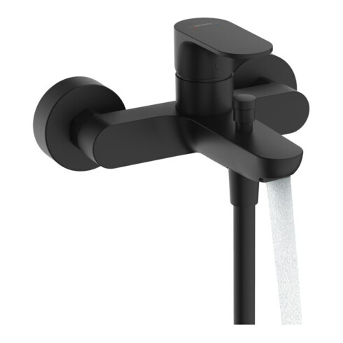 hansgrohe Mitigeur monocommande baignoire Rebris S AP, 2 sorties, bec 173 mm, noir mat