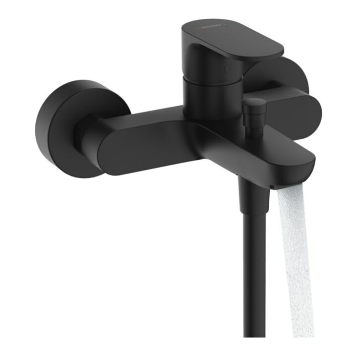 hansgrohe Mitigeur monocommande baignoire Rebris S AP, 2 sorties, bec 173 mm, noir mat