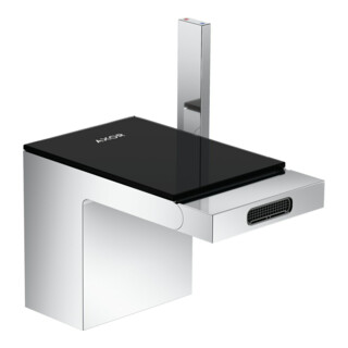 hansgrohe Mitigeur monocommande bidet Axor MyEdition A 121 mm, avec vidage poussoir, chrome/noir brillant