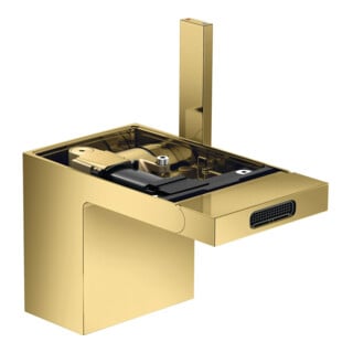 hansgrohe Mitigeur monocommande bidet Axor MyEdition A 121 mm, avec vidage poussoir, sans plaque, finition or optique