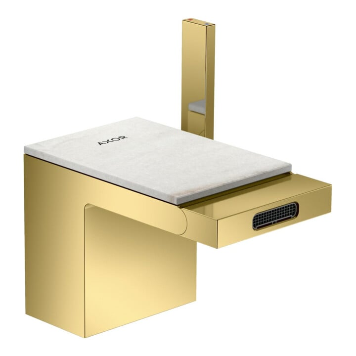 hansgrohe Mitigeur monocommande bidet Axor MyEdition A 121 mm, avec vidage poussoir, sans plaque, finition or optique