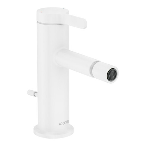hansgrohe Mitigeur monocommande bidet Axor One, bec 113 mm, avec tirette, blanc mat