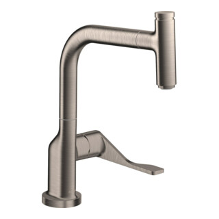 hansgrohe Mitigeur monocommande d'évier 230 Axor Citterio avec douchette extractible, aspect acier inoxydable
