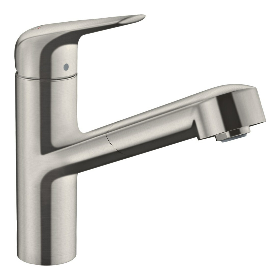 hansgrohe Mitigeur monocommande évier 150 Focus M42 avec bec extractible, 1 jet, aspect acier inoxydable