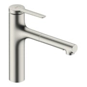 hansgrohe Mitigeur monocommande évier 160 Zesis M33 avec douchette extractible, 2jets, aspect acier inoxydable