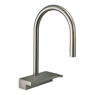 hansgrohe Mitigeur monocommande évier 170 Aquno Select M81 avec douchette extractible, 3 jets, aspect inox