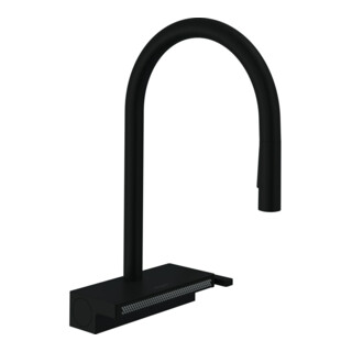 hansgrohe Mitigeur monocommande évier 170 Aquno Select M81 avec douchette extractible, 3 jets, sBox, noir mat