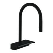 hansgrohe Mitigeur monocommande évier 170 Aquno Select M81 avec douchette extractible, 3 jets, sBox, noir mat