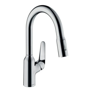 hansgrohe Mitigeur monocommande évier 180 Focus M42 avec douchette extractible, 2 jets, chrome