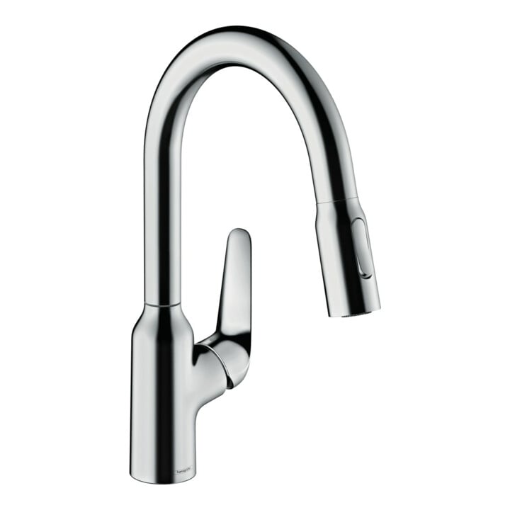 hansgrohe Mitigeur monocommande évier 180 Focus M42 avec douchette extractible, 2 jets, chrome
