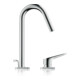 hansgrohe Mitigeur monocommande évier 2 trous 220 Axor Citterio M avec douchette extractible, chrome-3