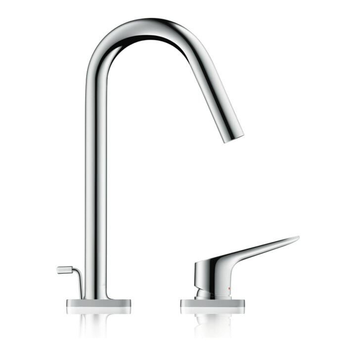hansgrohe Mitigeur monocommande évier 2 trous 220 Axor Citterio M avec douchette extractible, chrome