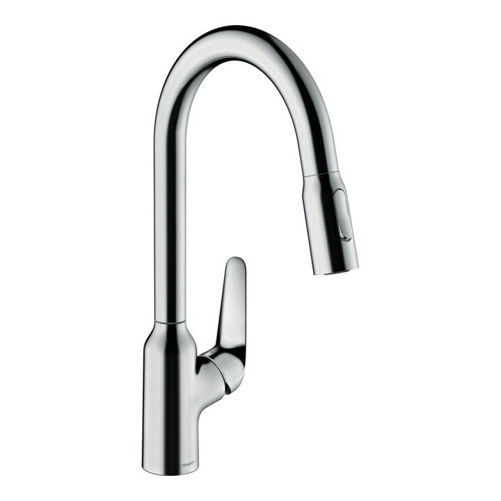 hansgrohe Mitigeur monocommande évier 220 Focus M42 avec douchette extractible, 2 jets, chrome