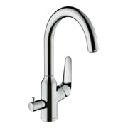 hansgrohe Mitigeur monocommande évier 220 Focus M42, valve d'arrêt, 1 jet, chrome-1