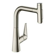 hansgrohe Mitigeur monocommande évier 220 Talis Select M51 avec douchette, 2 jets, sBox, aspect inox