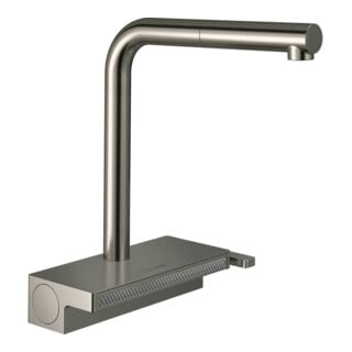 hansgrohe Mitigeur monocommande évier 250 Aquno Select M81 avec douchette extractible, 2 jets, look acier inoxydable