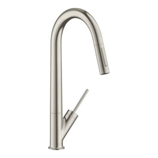 hansgrohe Mitigeur monocommande évier 270 Axor Starck avec douchette extractible, aspect inox