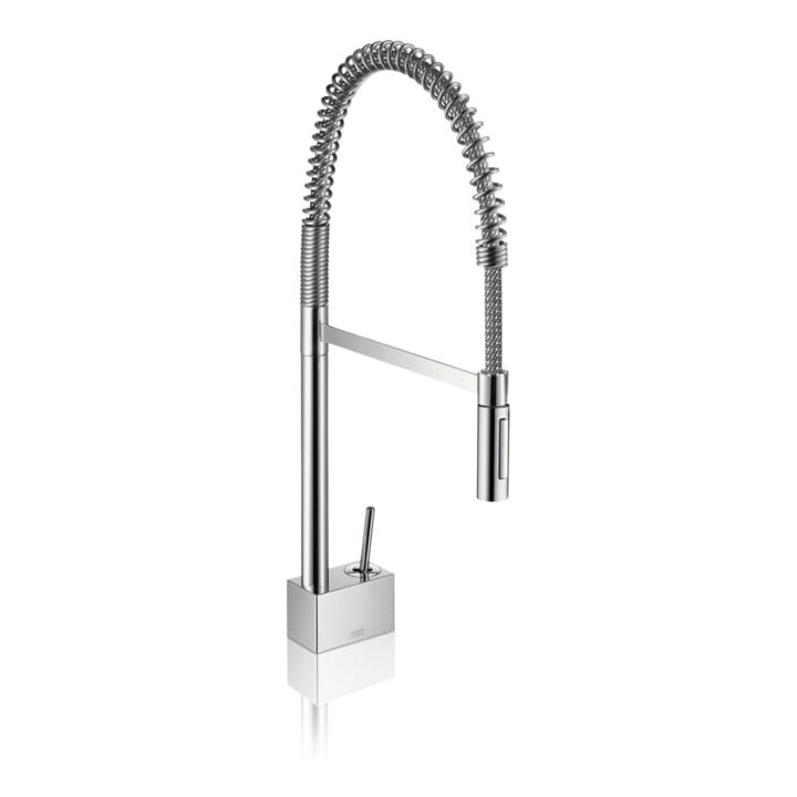 hansgrohe Mitigeur monocommande évier 270 Axor Starck avec douchette extractible, aspect inox