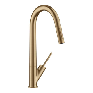 hansgrohe Mitigeur monocommande évier 270 Axor Starck avec douchette extractible, bronze brossé