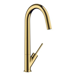 hansgrohe Mitigeur monocommande évier 300 Axor Starck avec bec pivotant, or poli