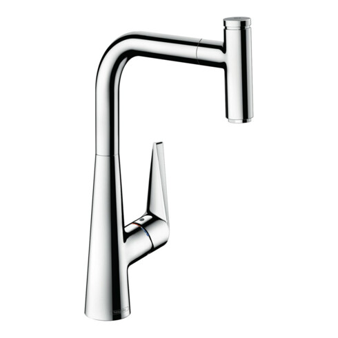 hansgrohe Mitigeur monocommande évier 300 Talis Select M51 avec bec extractible, 1 jet, aspect acier inoxydable