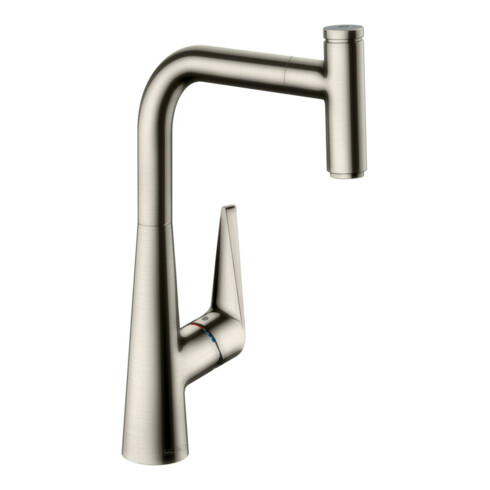 hansgrohe Mitigeur monocommande évier 300 Talis Select M51 avec bec extractible, 1 jet, aspect acier inoxydable