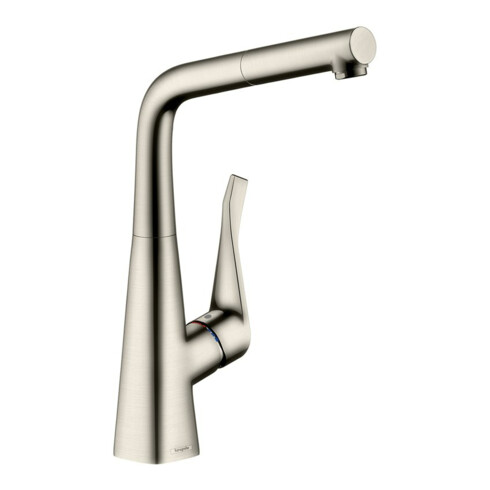 hansgrohe Mitigeur monocommande évier 320 Metris M71 avec bec extractible, 1j, sBox, aspect acier inoxydable