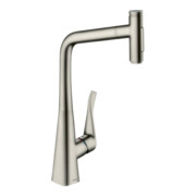 hansgrohe Mitigeur monocommande évier 320 Metris Select M71 avec douchette, 2 jets, sBox, aspect acier inoxydable