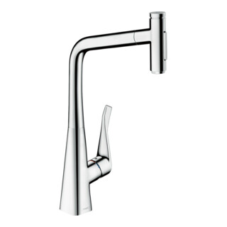 hansgrohe Mitigeur monocommande évier 320 Metris Select M71 avec douchette extractible, 2 jets, sBox, chrome