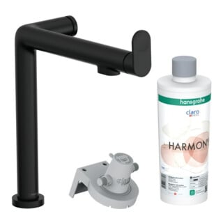 hansgrohe Mitigeur monocommande évier Aqittura M91 1jet, kit de démarrage, noir mat