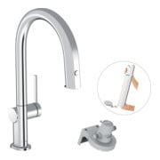 hansgrohe Mitigeur monocommande évier Aqittura M91 m, bec extractible, sans filtre, 1 jet, sBox, chrome-3