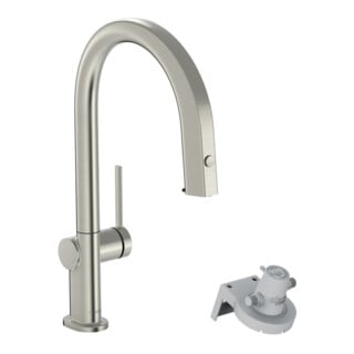 hansgrohe Mitigeur monocommande évier Aqittura M91 m, sans filtre, 1 jet, aspect inox
