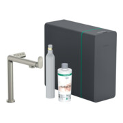 hansgrohe Mitigeur monocommande évier Aqittura M91 SodaSys 240, 1 an, kit de démarrage, ED
