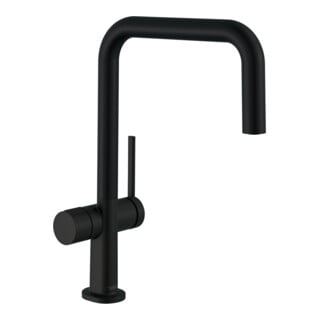 hansgrohe Mitigeur monocommande évier U 220 Talis M54 avec robinet d'arrêt, 1jet, noir mat