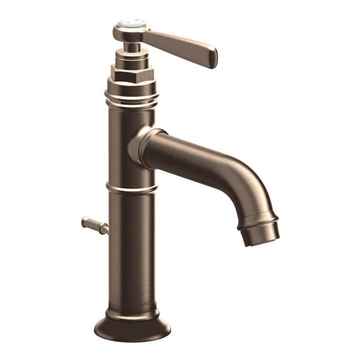 hansgrohe Mitigeur monocommande lavabo 100 Axor Montreux A 142mm, avec tirette, inox brossé