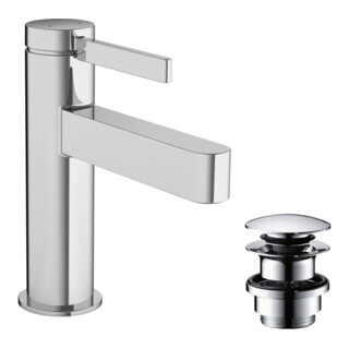 hansgrohe Mitigeur monocommande lavabo 100 Finoris avec vidage à clapet, chrome