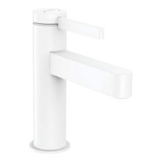 hansgrohe Mitigeur monocommande lavabo 100 Finoris avec vidage push-open, blanc mat