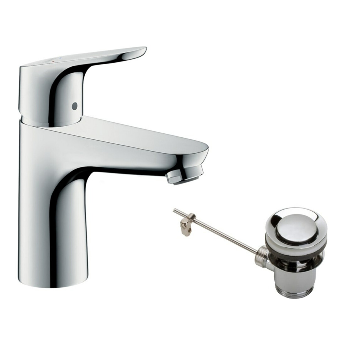 hansgrohe Mitigeur monocommande lavabo 100 Focus avec vidage à tirette, chrome