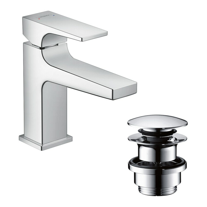 hansgrohe Mitigeur monocommande lavabo 100 Metropol m HG, poussoir, bec 127 mm, chrome