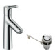 hansgrohe Mitigeur monocommande lavabo 100 Talis S avec vidage à tirette, chrome