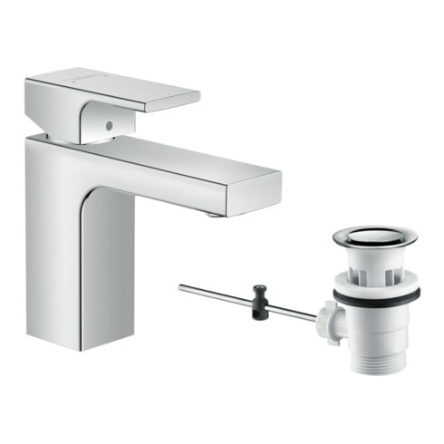 hansgrohe Mitigeur monocommande lavabo 100 Vernis Shape avec vidage à tige, chrome