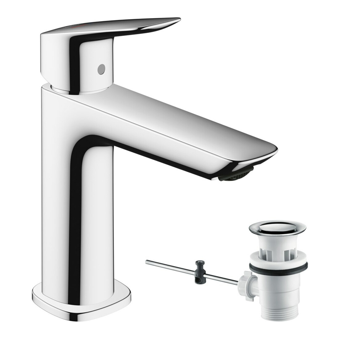 hansgrohe Mitigeur monocommande lavabo 110 F Logis CoolSt avec vidage à tirette, chrome