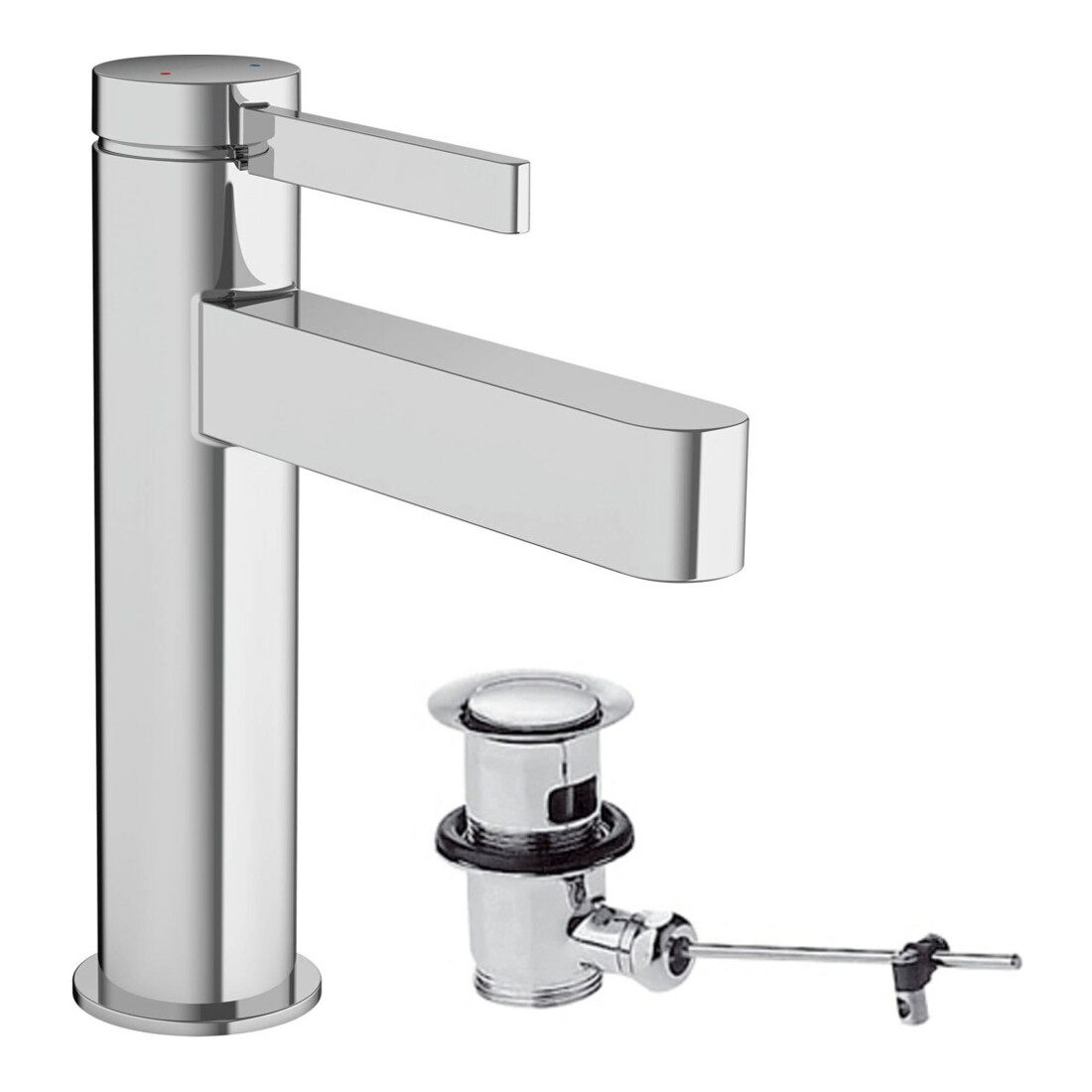 hansgrohe Mitigeur monocommande lavabo 110 Finoris avec vidage à tige, chrome