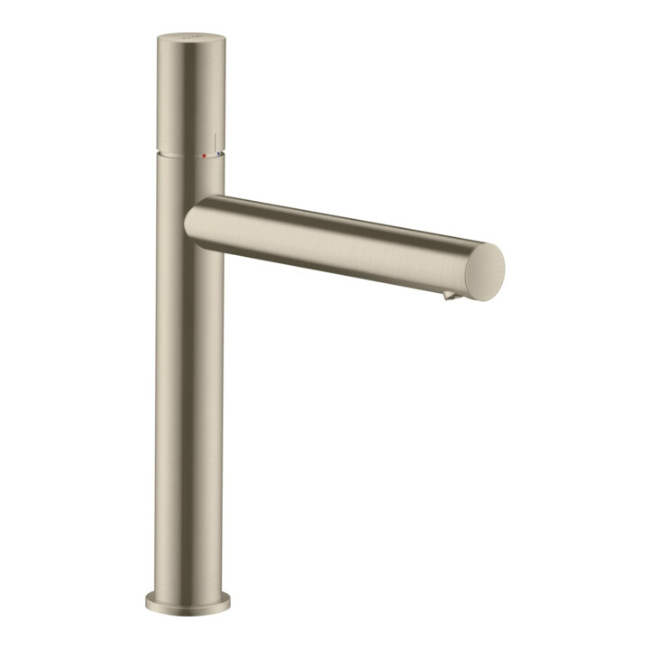 hansgrohe Mitigeur monocommande lavabo 200 Axor Uno A 198 mm, sans vidage, avec poignée, inox brossé