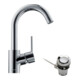 hansgrohe Mitigeur monocommande lavabo 200 Talis S avec bec pivotant, tirette, chrome-4