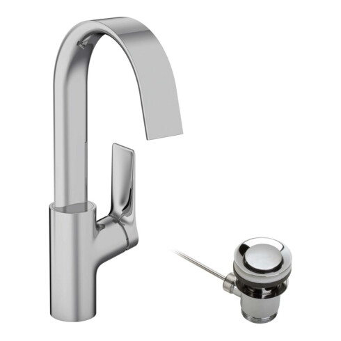 hansgrohe Mitigeur monocommande lavabo 210 Vivenis avec bec pivotant, tirette, chrome