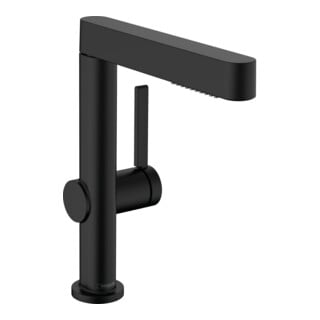 hansgrohe Mitigeur monocommande lavabo 230 Finoris avec bec extractible 2 jets, poussoir, noir mat