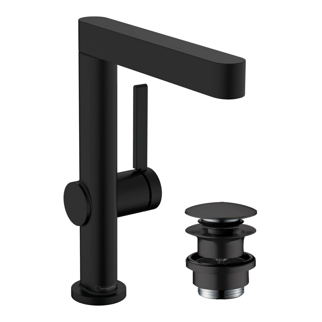 hansgrohe Mitigeur monocommande lavabo 230 Finoris avec bec pivotant, vidage push-open, noir mat