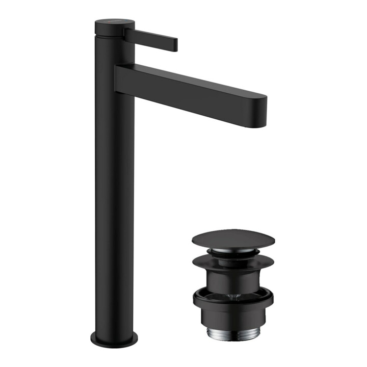 hansgrohe Mitigeur monocommande lavabo 260 Finoris avec vidage à pression, noir mat
